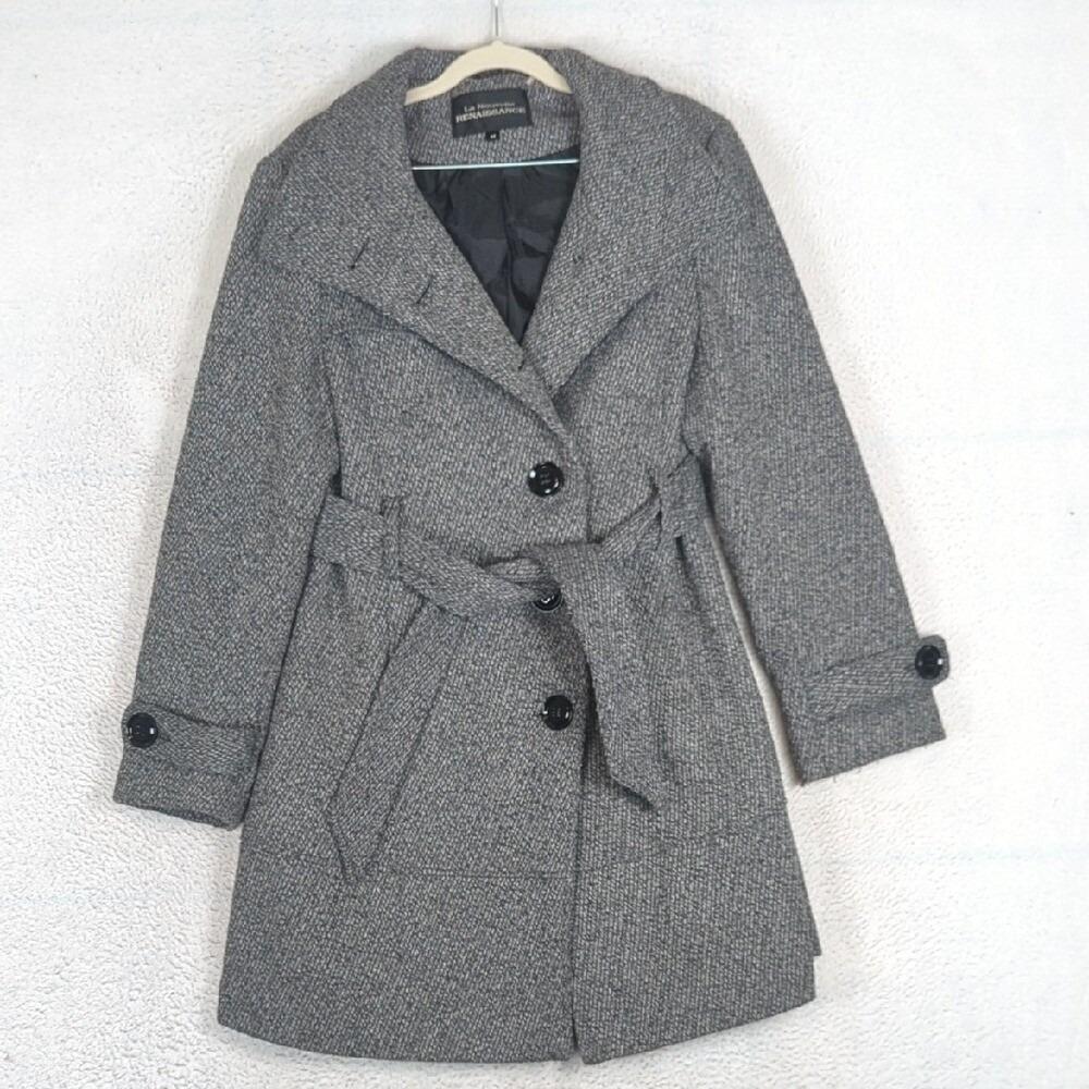La Nouvelle Renaissance Women's Gray Pea Coat Size M